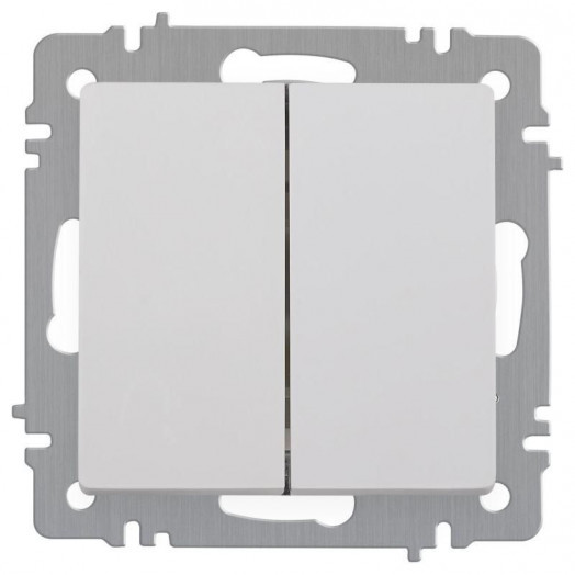 Выключатель 2-кл. СП Accent 6-104-01 10А IP20 250В AL/CU бел. Intro Б0063452