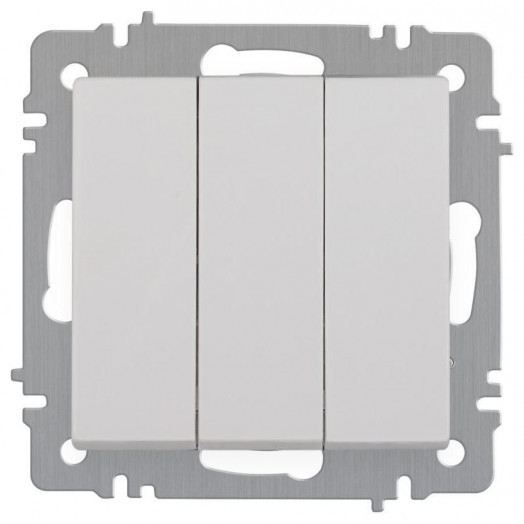 Выключатель 3-кл. СП Accent 6-106-01 10А IP20 250В AL/CU бел. Intro Б0063531