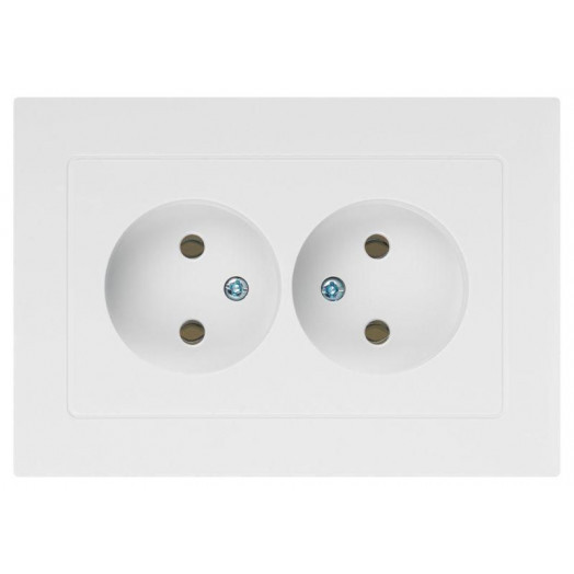 Розетка 2-м СП Accent 6-204-01 16А IP20 250В 2P AL/CU бел. Intro Б0063447