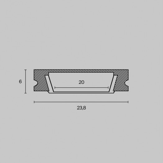 Профиль алюминиевый накладной 23х6 Maytoni ALM002S-2M