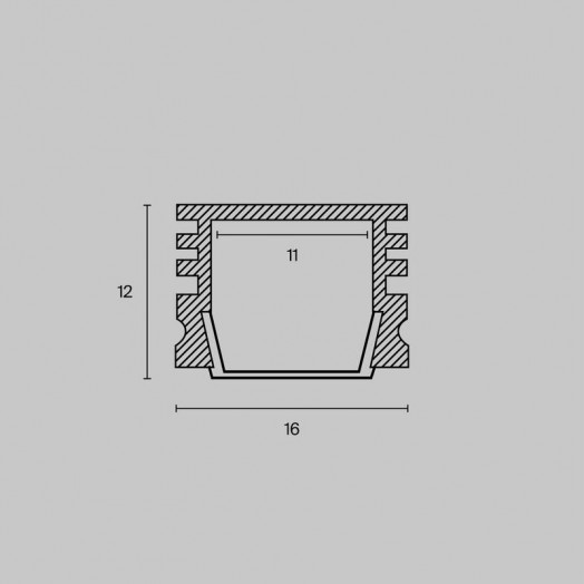 Профиль алюминиевый накладной 16х12 Maytoni ALM005S-2M