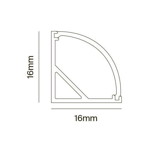 Профиль алюминиевый накладной 16х16 Maytoni ALM008S-2M