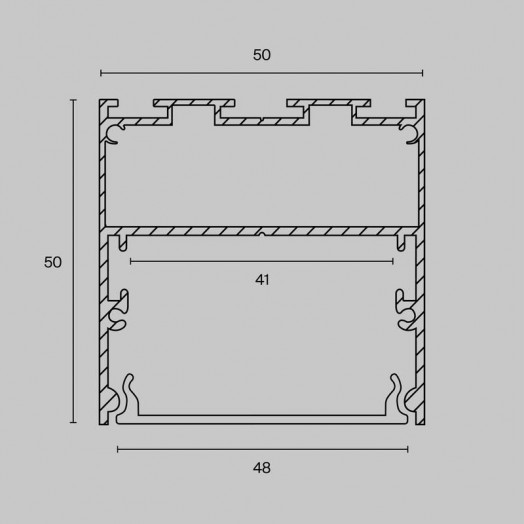Профиль алюминиевый накладной-подвесной 50х50 Maytoni ALM-5050-S-2M
