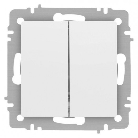 Переключатель 2-кл. СП Accent 6-107-01М 10А IP20 250В AL/CU бел. матов. Intro Б0063556