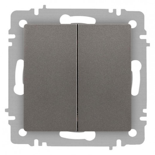 Переключатель 2-кл. СП Accent 6-107-09 10А IP20 250В AL/CU титан Intro Б0063572