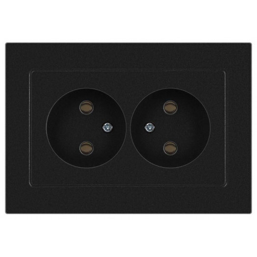 Розетка 2-м СП Accent 6-204-05 16А IP20 250В 2P AL/CU антрацит Intro Б0063465