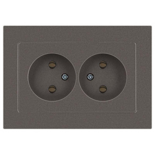 Розетка 2-м СП Accent 6-204-09 16А IP20 250В 2P AL/CU титан Intro Б0063433