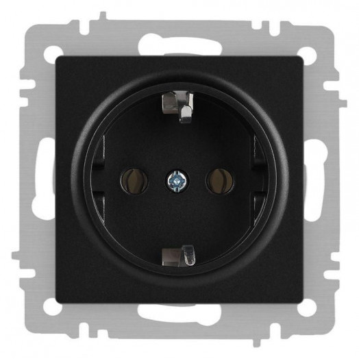 Розетка 1-м СП Accent 6-202-05 16А IP20 250В 2P+E Schuko антрацит Intro Б0063693