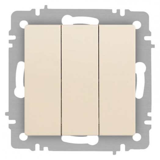 Выключатель 3-кл. СП Accent 6-106-02 10А IP20 250В AL/CU сл.кость Intro Б0063534