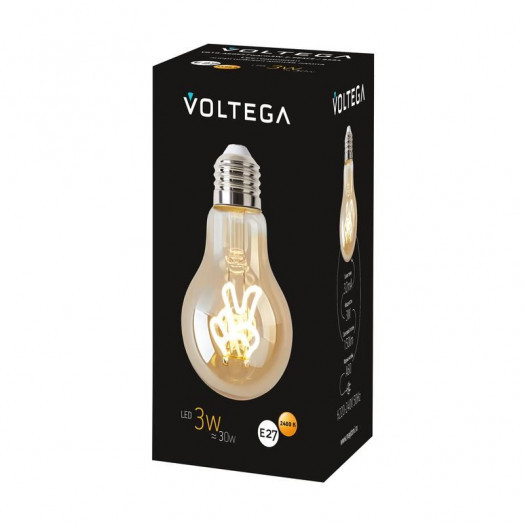 Лампа светодиодная филаментная Loft 271 A60 3Вт 2400К E27 Voltega 8584