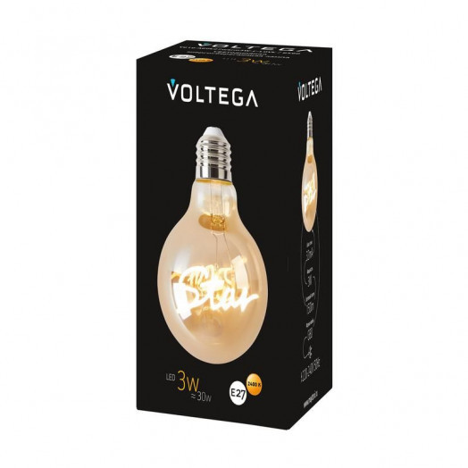 Лампа светодиодная филаментная Loft 271 G80 3Вт 2400К E27 Voltega 8583