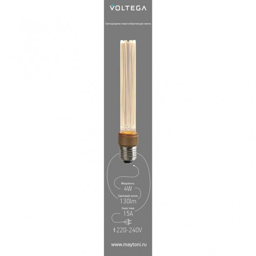 Лампа светодиодная филаментная Loft 271 T30 4Вт 1800К E27 DIM Voltega 8570