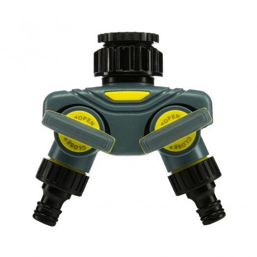 Разветвитель 2-х канальный на кран 1/2дюйм-3/4дюйм ЧЕТЫРЕ СЕЗОНА 62-0223-F