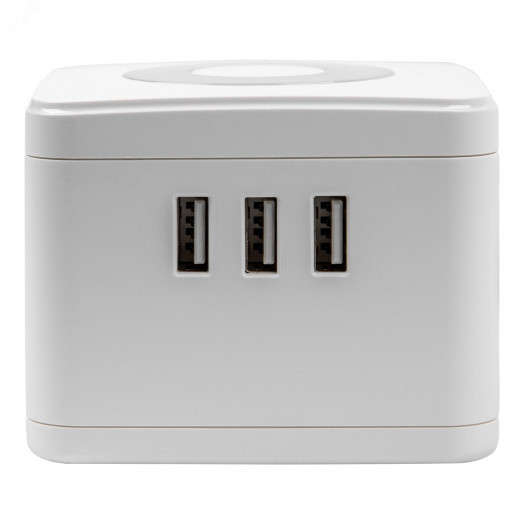 Удлинитель серии Standard c с заземлением  шнур 1,5м 2 гнезда 3 USB 16А Белый ТМ Uniel S-GCD2-1,5SBU WHITE