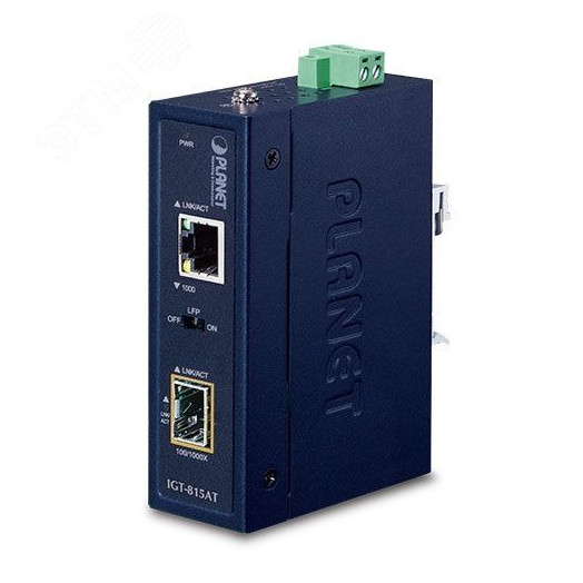 Медиаконвертер 1хRJ45 10/100/1000 Мб/с, IP30, 100 м