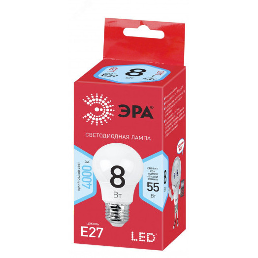 Лампа светодиодная LED A55-8W-840-E27,груша,8Вт,нейтр,E27
