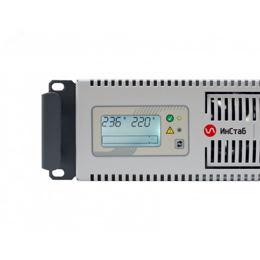 Стабилизатор переменного напряжения ИнСтаб инверторный 1500 ВА/1125 Вт, ЖК-дисплей, з/у 6.8А, однофазный, напольный/в стойку