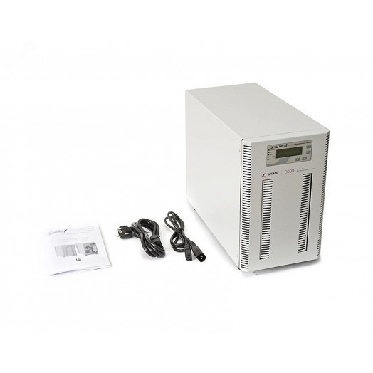 Источник бесперебойного питания online 3000 Ва/ 2700 кВт, фаза 1/1, входные разъемы IEC-320-C20, выходные разъемы IEC-320-C13 (3 шт), EURO F-type сзаземлением (2 шт), IEC-320-C19 (1 шт)
