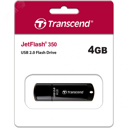 Флеш накопитель 4GB JetFlash 350, USB 2.0, черный