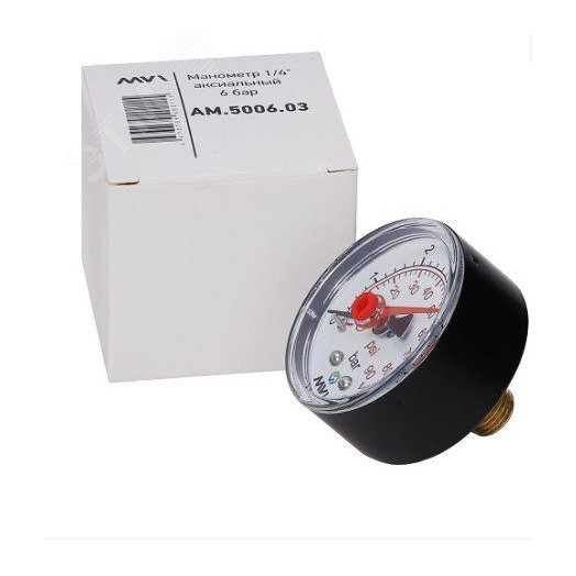 Манометр радиальный до 10 бар, диаметр корпуса 63 м, с нижним подключением g1/4