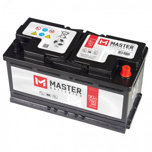 Аккумулятор автомобильный MASTER BATTERIES 90Ah R+