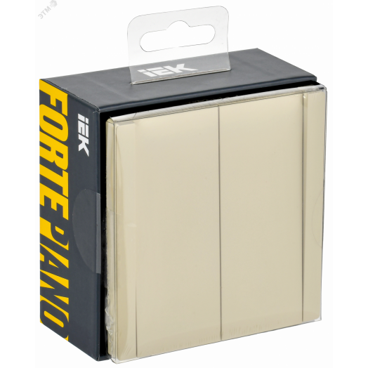 FORTE&PIANO Выключатель 2-клавишный перекрестный 10А FP409 ваниль IEK