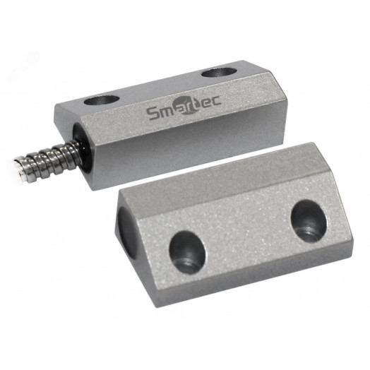 Датчик магнитоконтактный , НР, серебряный, накладной, металлорукав, зазор 50 мм