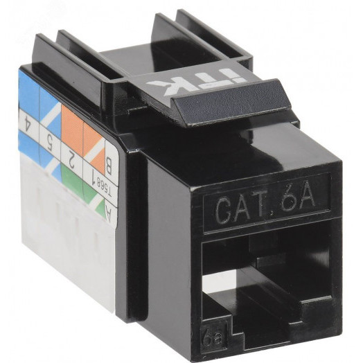 Модуль Keystone Jack кат.6A UTP 110 IDC 90град чёрный
