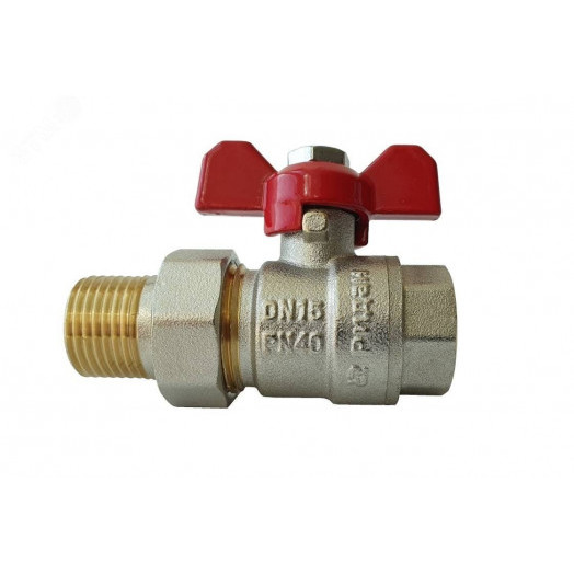 Кран шаровой BVR-FR ГОСТ Р 59553 с накидной гайкой и ниппелем, DN32, PN40