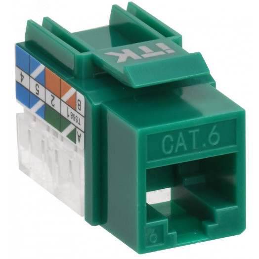 Модуль Keystone Jack кат.6 UTP 110 IDC 90град зелёный