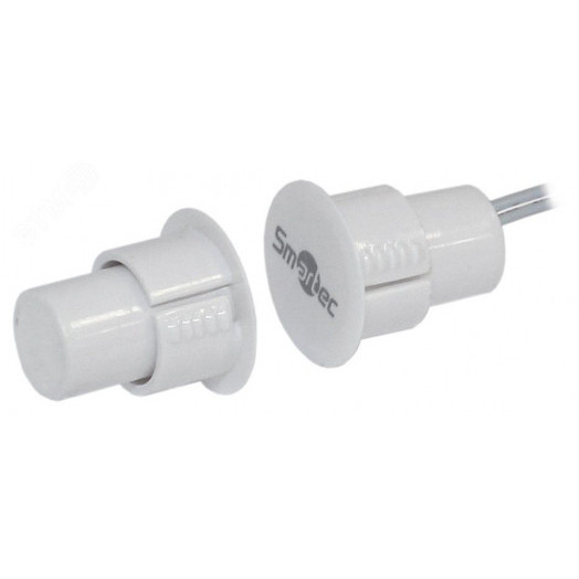 Датчик магнитоконтактный , НЗ/НР, белый, врезной  зазор 35 мм