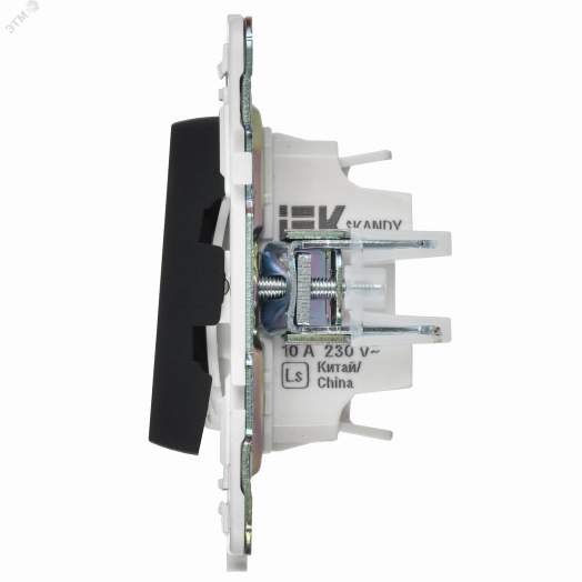 SKANDY Выключатель 2-клавишный с индикацией для отелей 10А SK-V16Bl черный IEK