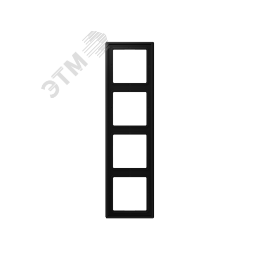 Рамка 4 поста, дюропласт, черный матовый