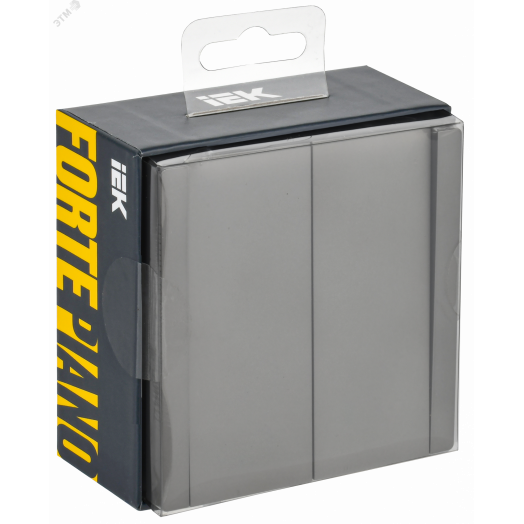 FORTE&PIANO Выключатель 2-клавишный перекрестный 10А FP509 сталь IEK