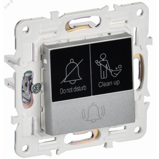 SKANDY Кнопка звонка с индикацией для отелей 10А SK-V17S серебряный IEK