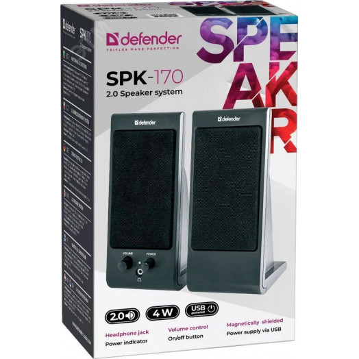 Колонки 2.0 SPK-170 4 Вт, питание от USB, черный