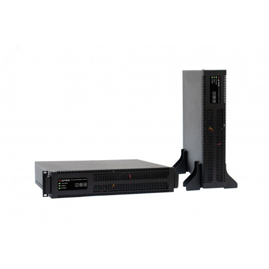 Источник бесперебойного питания Online Rack 300 ВA/225 Вт, 1Ф/1Ф, с АКБ, 1х12В/9Ач, IEC-320-C13 (3 шт.), EURO F-type с заземлением (1 шт.), з/у 1А, 2U