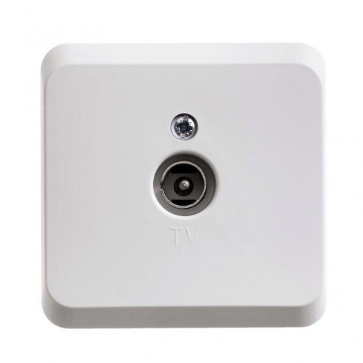 Розетка телевизионная TV 1-м ОП Этюд бел. SE TVA-002B