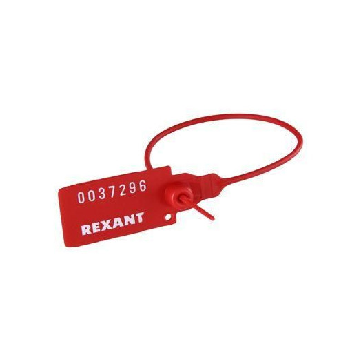 Пломба пластиковая номерная 220мм красн. REXANT 07-6111