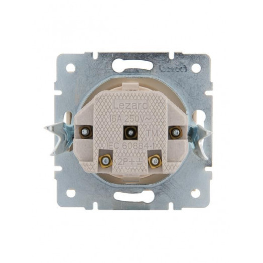 Розетка 1-м Rain защ. шторки керамика механизм крем. LEZARD 703-0388-124