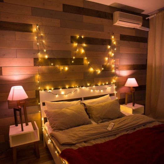 Гирлянда светодиодная "Твинкл Лайт" 15м 120LED тепл. бел. 6.9Вт 220-240В IP20 с контроллером 8 режимов провод ПВХ темн. зел. Neon-Night 303-056