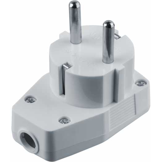 Вилка угловая 61 364 NCA-PL05-16A-ESC-WH с заземл. с выкл. бел. Navigator 61364