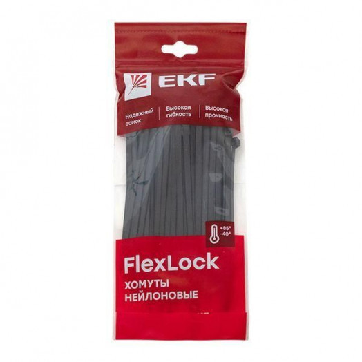 Хомут P6.6 4.6х160 FlexLock стандартный черн. (уп.100шт) PROxima EKF plc-fl-ctsb-4.6x160