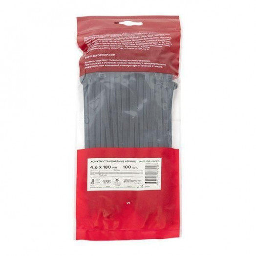 Хомут P6.6 4.6х180 FlexLock стандартный черн. (уп.100шт) PROxima EKF plc-fl-ctsb-4.6x180
