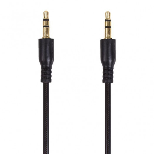 Кабель аудио AUX 3.5мм гелевый 1м черн. Rexant 18-4080