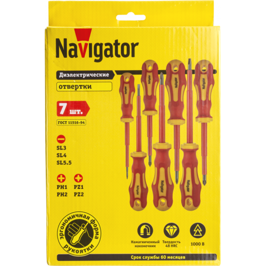 Набор отверток диэлектрических NHT-Оtd01-H7 (7 предметов) Navigator 82354