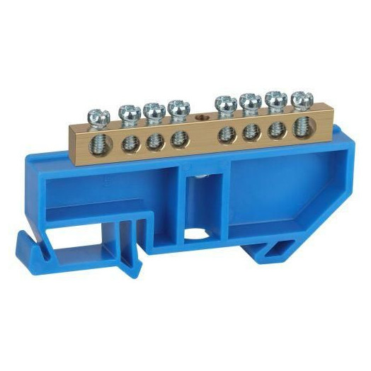 Шина N "ноль" на DIN-изол. ШНИ-6х9-8-Д NO-222-45 син. ЭРА Б0033426