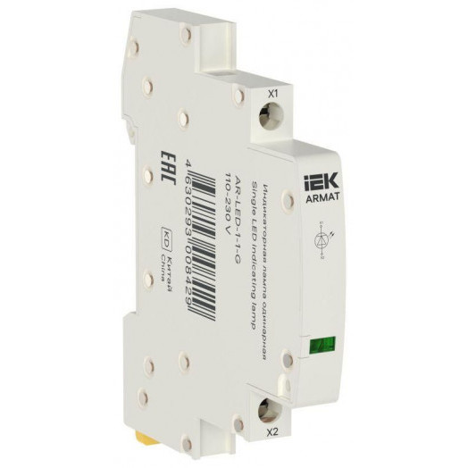Лампа индикаторная одинарная LED 110-230В AC зел. ARMAT IEK AR-LED-1-1-G