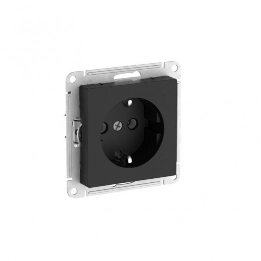 Розетка AtlasDesign 16А с заземл. быстрозажим. клем. механизм карбон SE ATN001043S