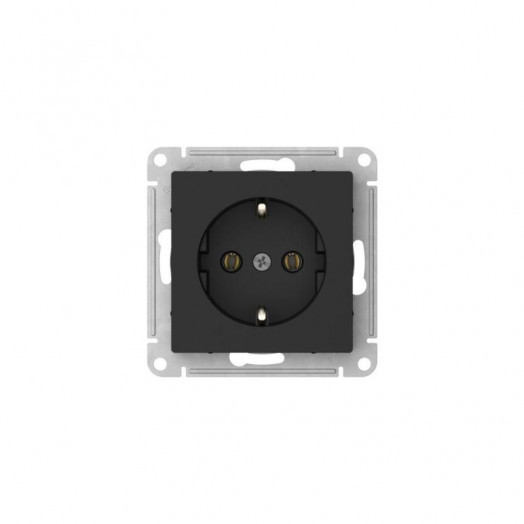 Розетка AtlasDesign 16А с заземл. быстрозажим. клем. механизм карбон SE ATN001043S